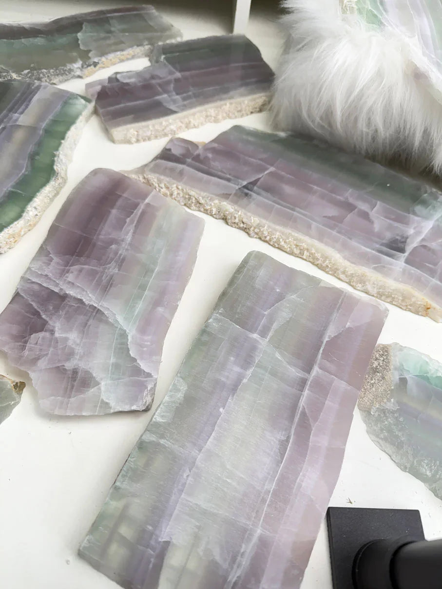 Purple Green Fluorite Slabs