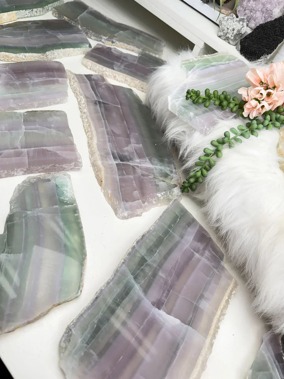 Purple Green Fluorite Slabs