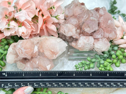 Pink Lithium Quartz Clusters