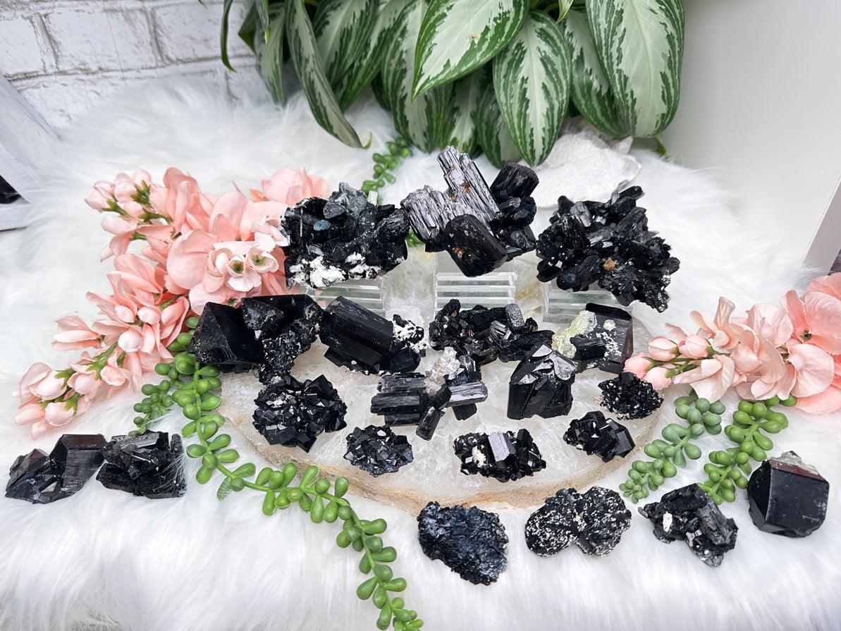 Black Schorl Tourmaline Clusters