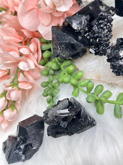 Black Schorl Tourmaline Clusters