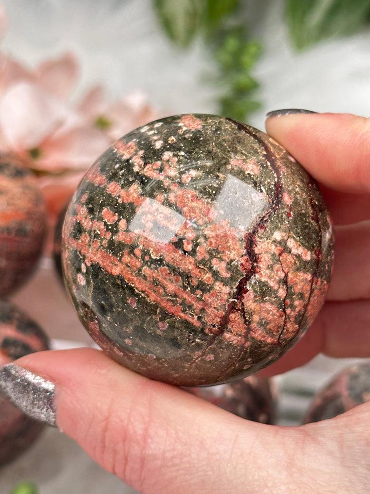 Fire Calcite Spheres & Palms