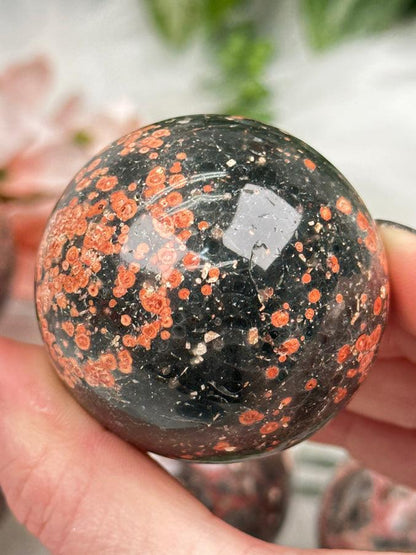 Fire Calcite Spheres & Palms