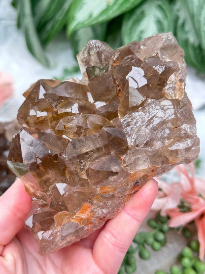 iron-included-smoky-quartz-cluster