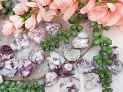 red tourmaline rubellite-hearts