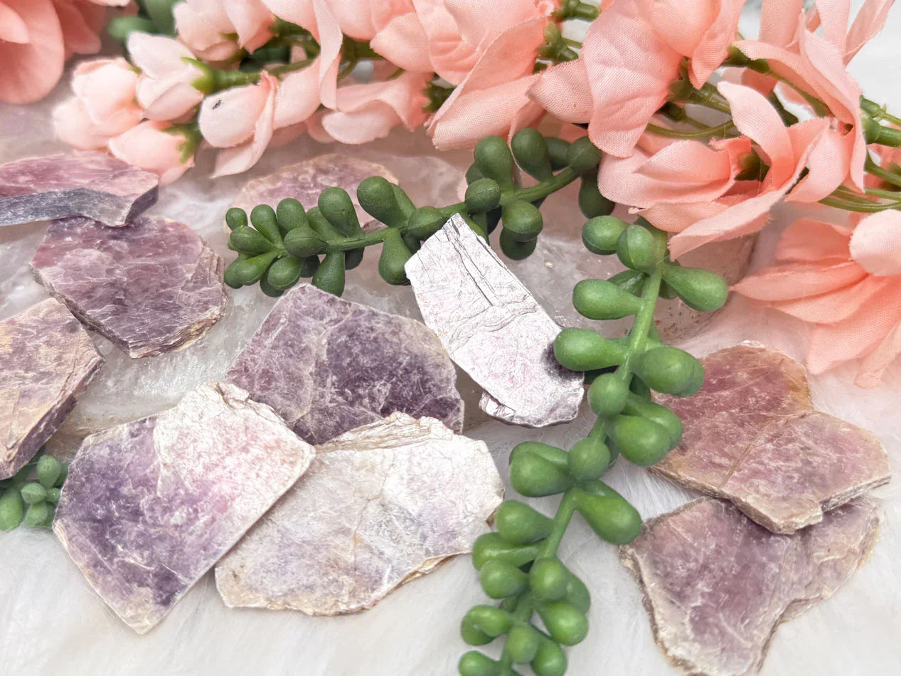 Raw Lepidolite Slices