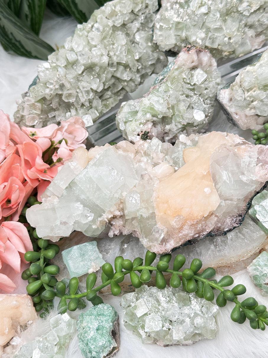 Green Apophyllite Clusters