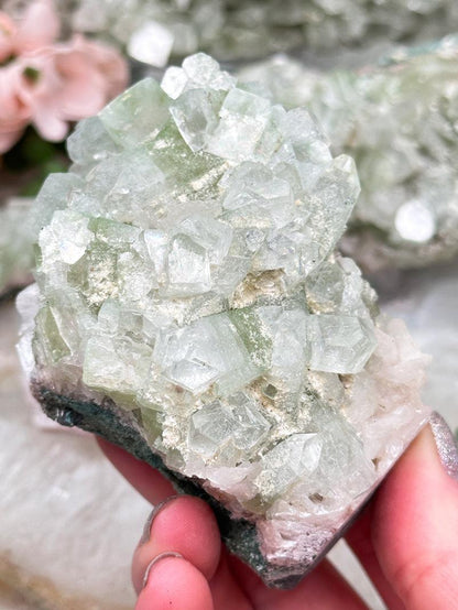 Green Apophyllite Clusters