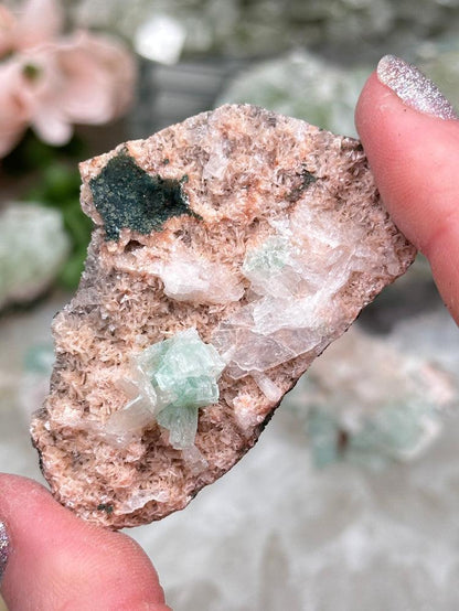 Green Apophyllite Clusters