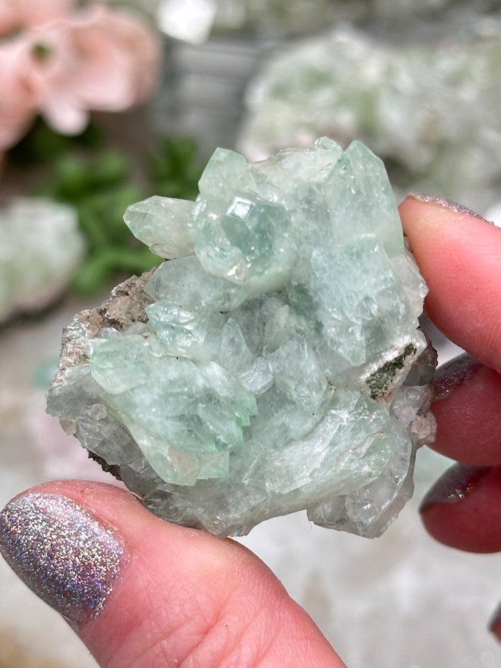 Green Apophyllite Clusters