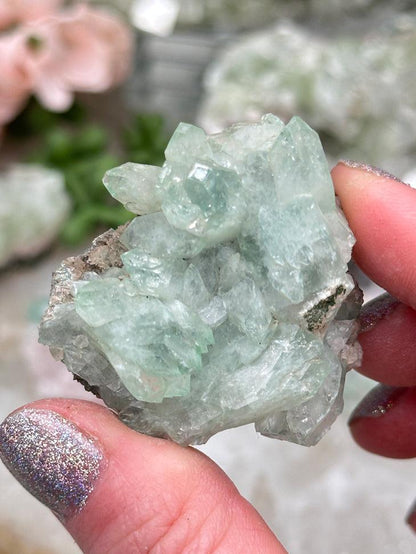 Green Apophyllite Clusters