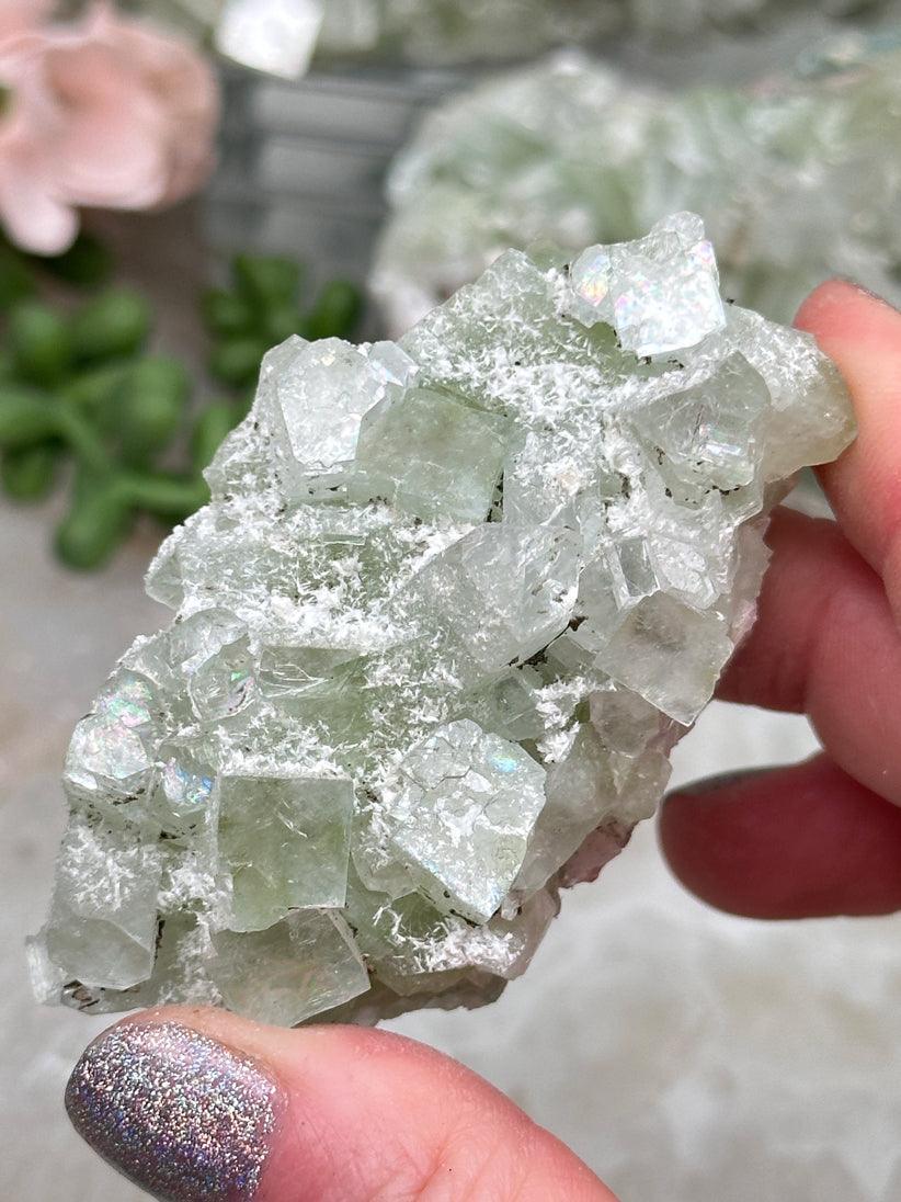 Green Apophyllite Clusters