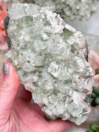 Green Apophyllite Clusters