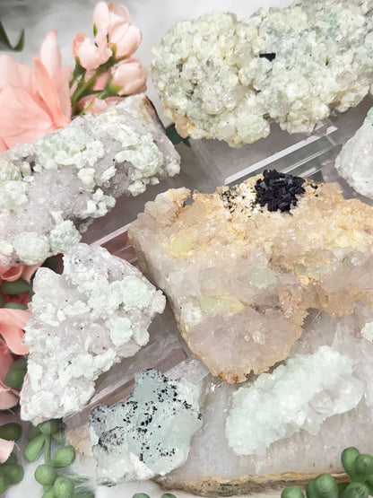 Prehnite Quartz Clusters