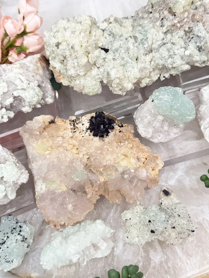 Prehnite Quartz Clusters