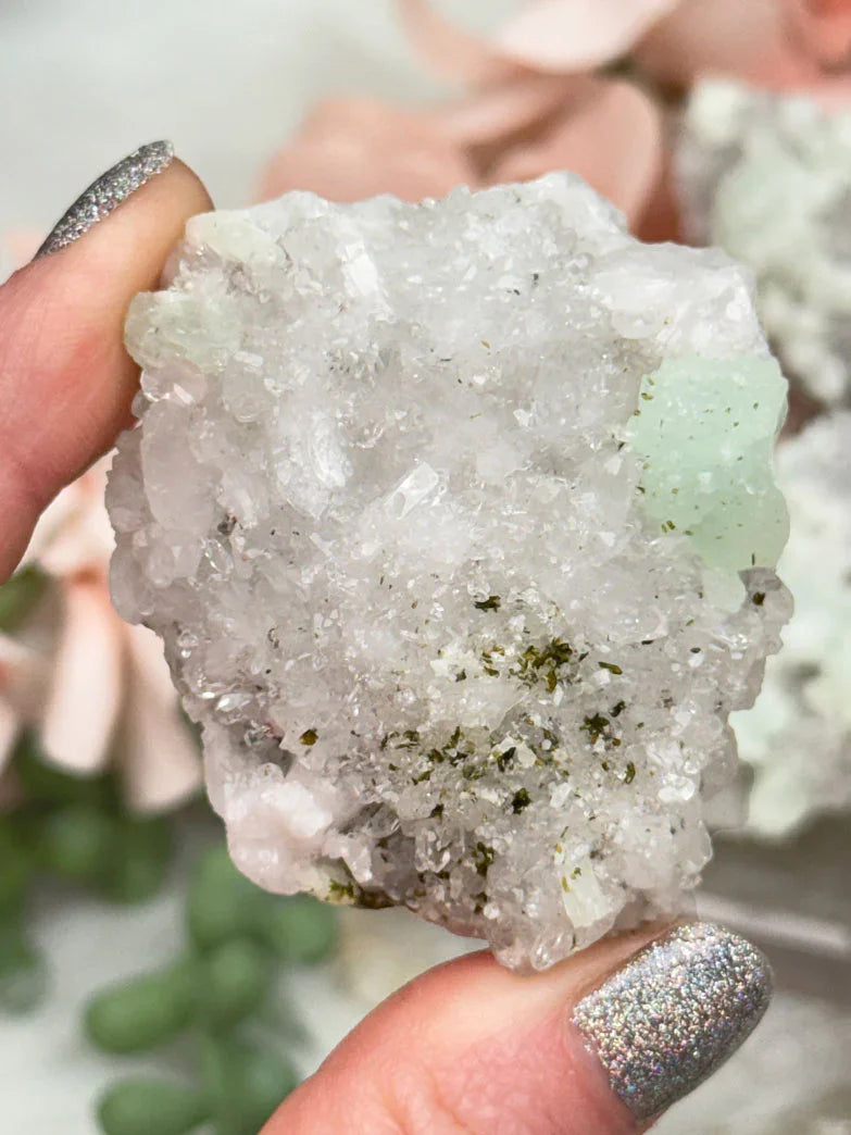 Prehnite Quartz Clusters