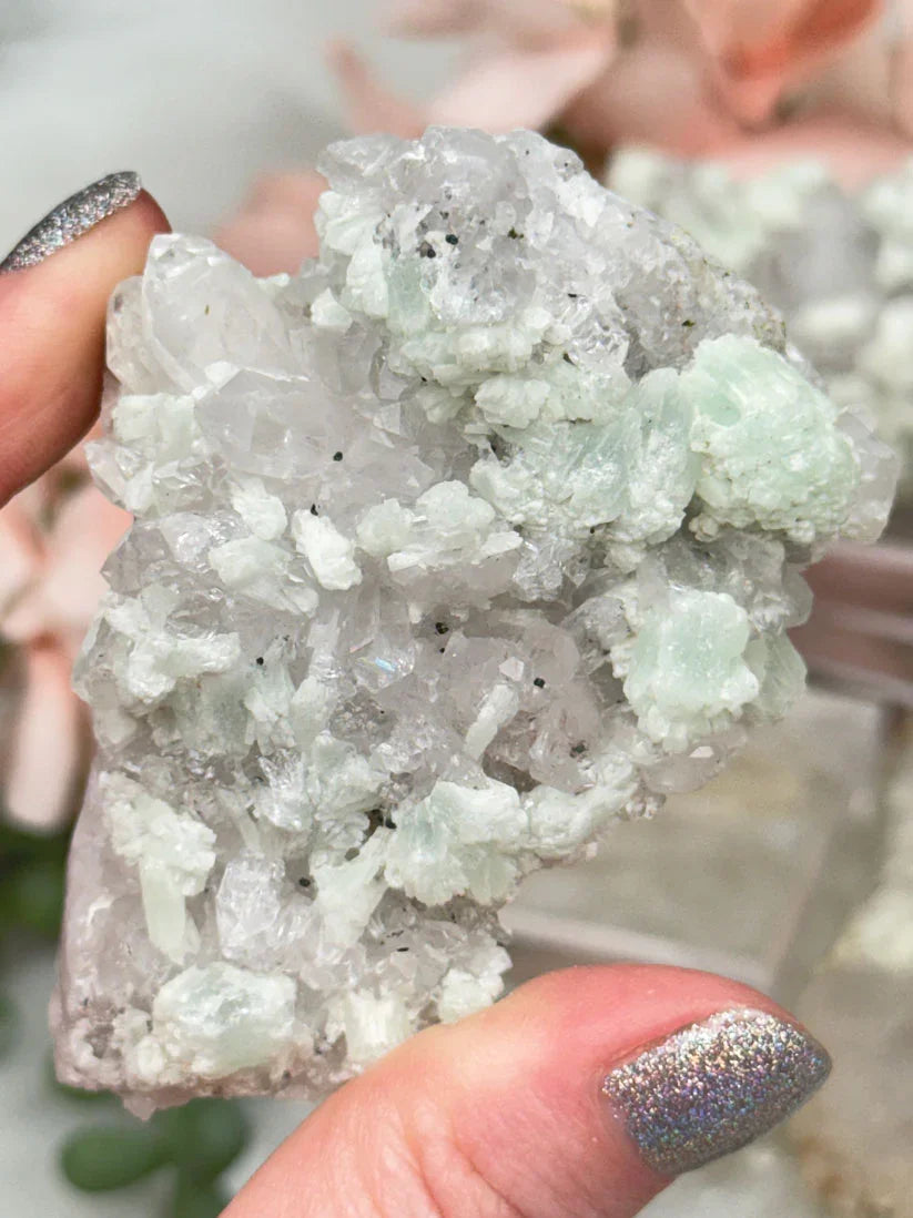 Prehnite Quartz Clusters