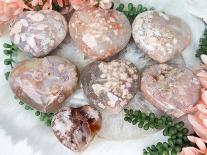 Flower Agate Hearts