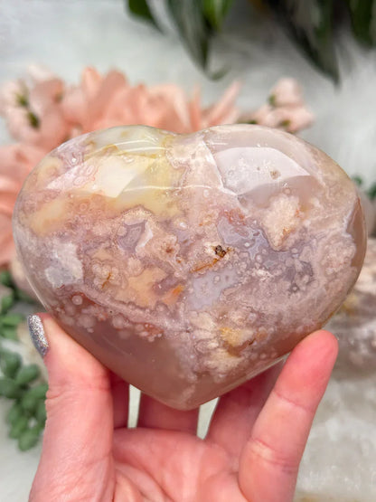 Flower Agate Hearts