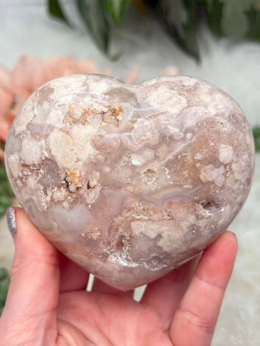 Flower Agate Hearts