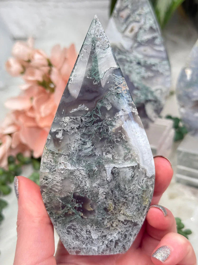 Moss Agate Flames