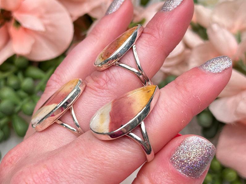 pink-yellow-white-mookaite-rings