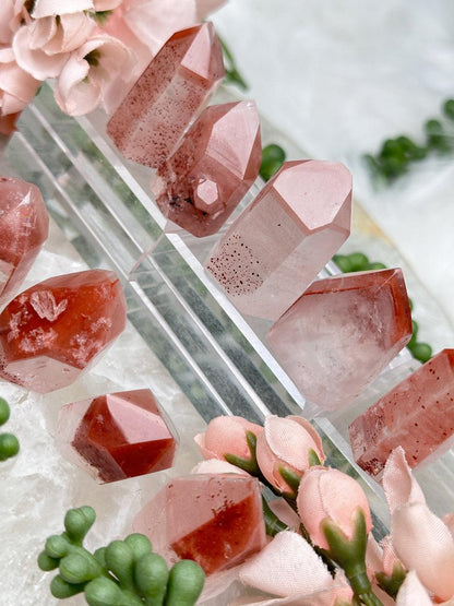 Phantom Hematite Quartz Points