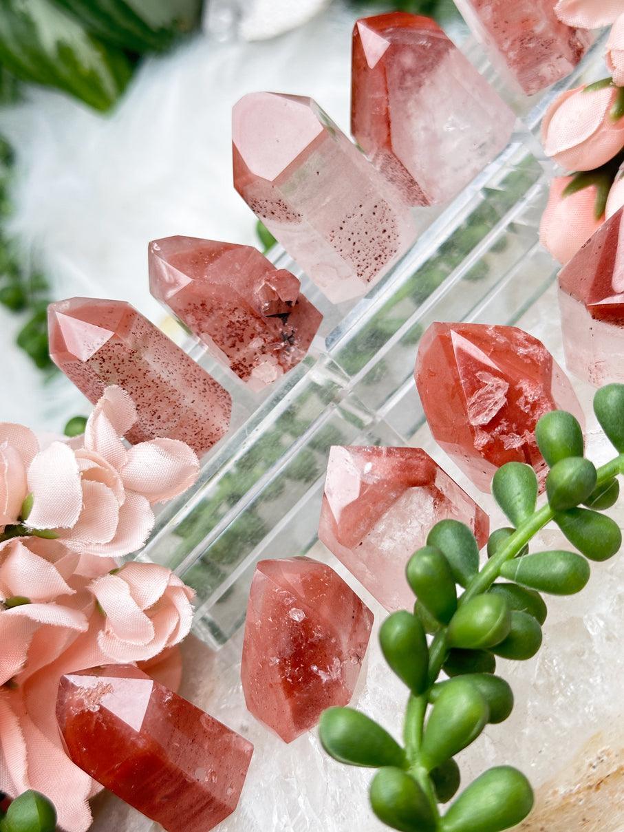 Phantom Hematite Quartz Points