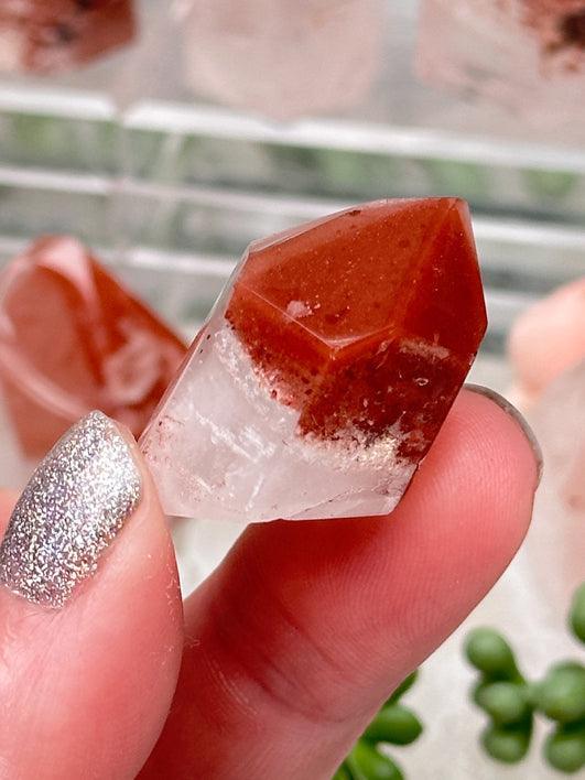 Phantom Hematite Quartz Points