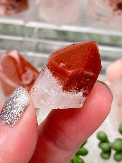 Phantom Hematite Quartz Points