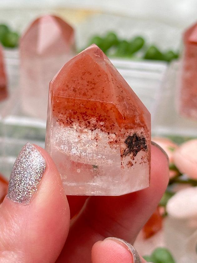 Phantom Hematite Quartz Points