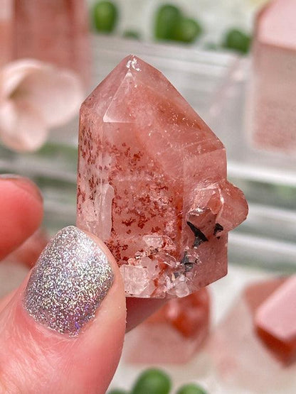 Phantom Hematite Quartz Points