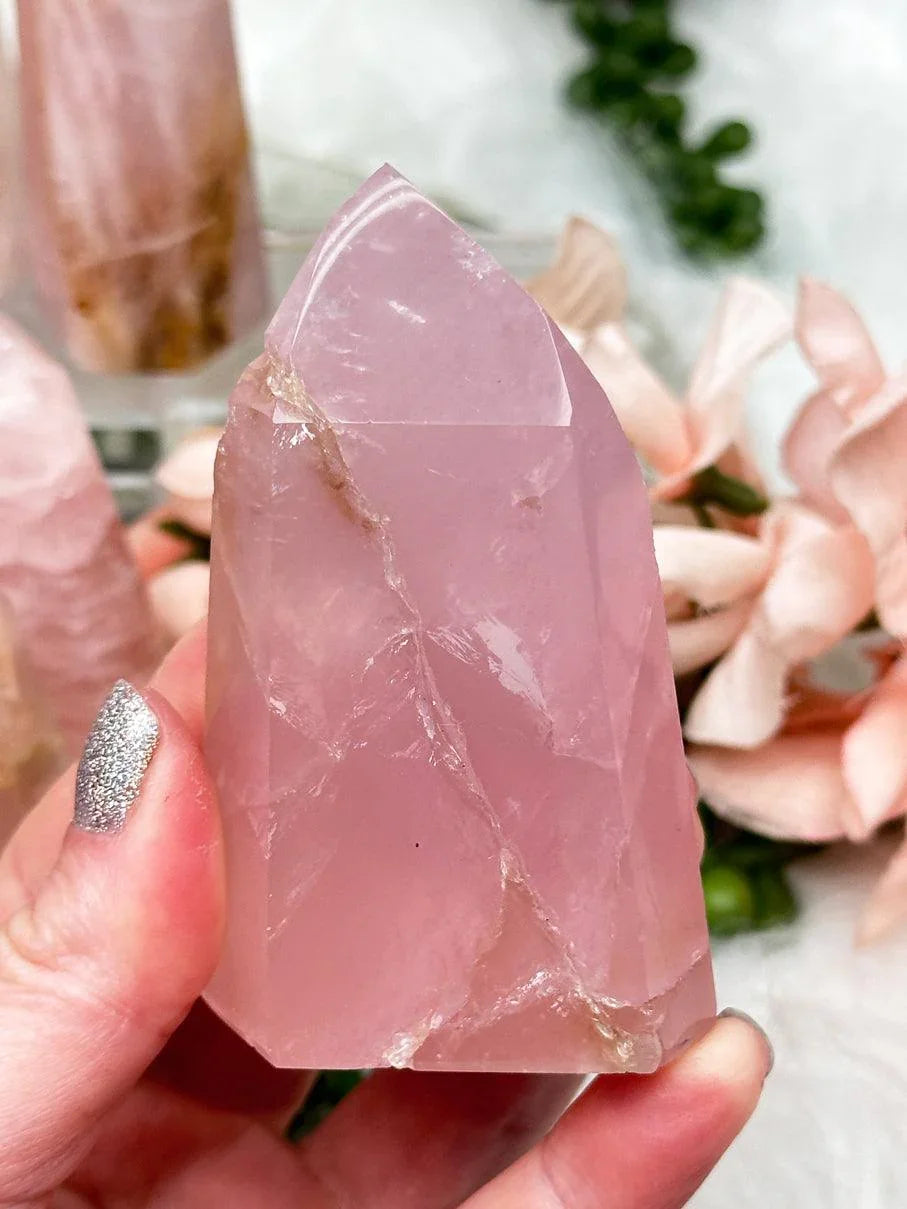 Golden Healer Rose Quartz Points