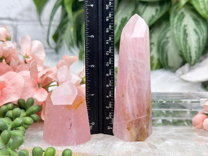 Golden Healer Rose Quartz Points