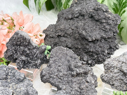 Black Tourmaline Quartz Clusters
