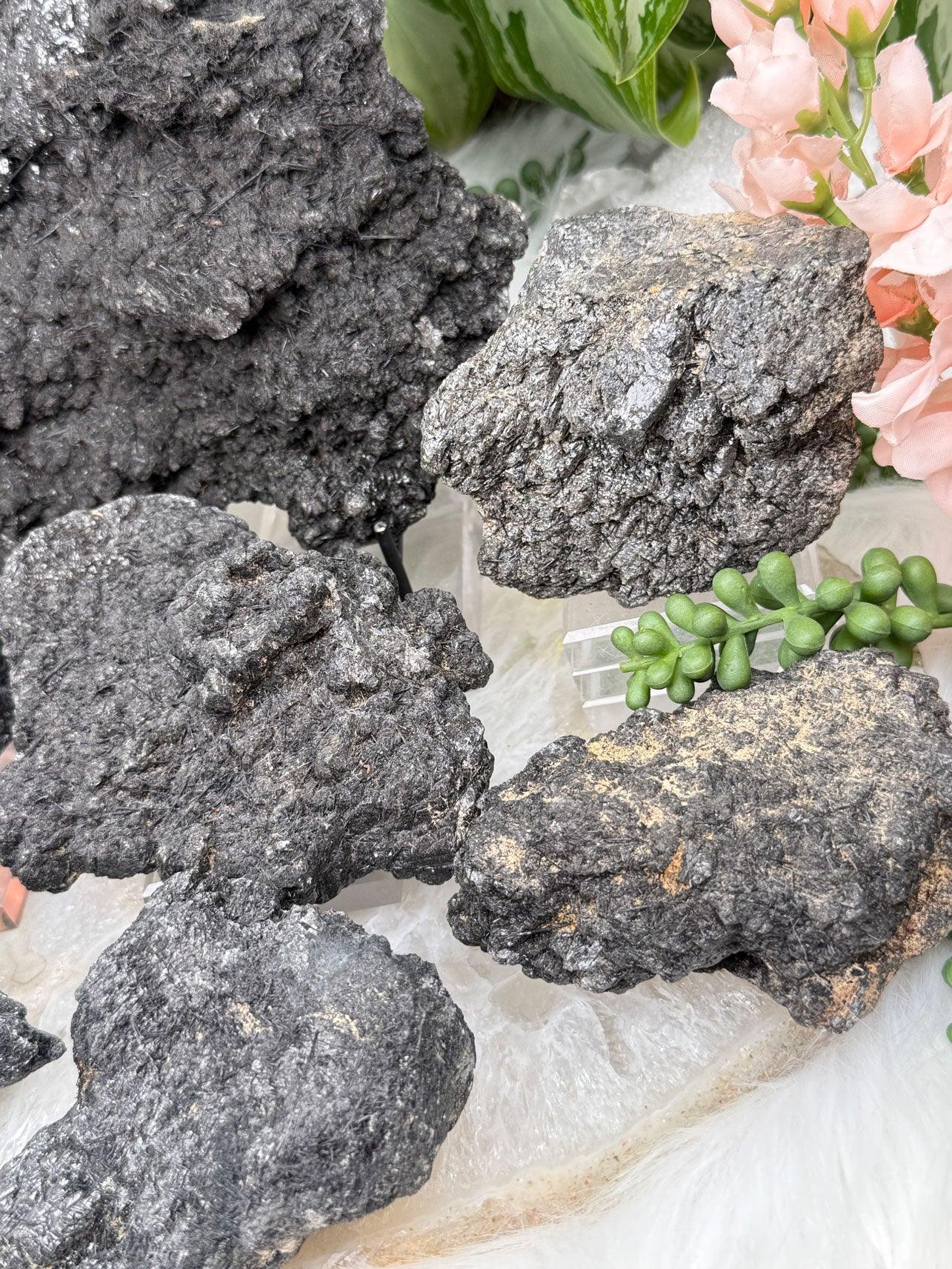 Black Tourmaline Quartz Clusters