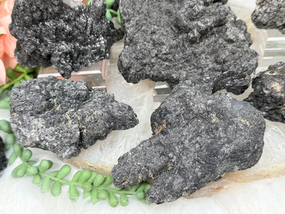 Black Tourmaline Quartz Clusters