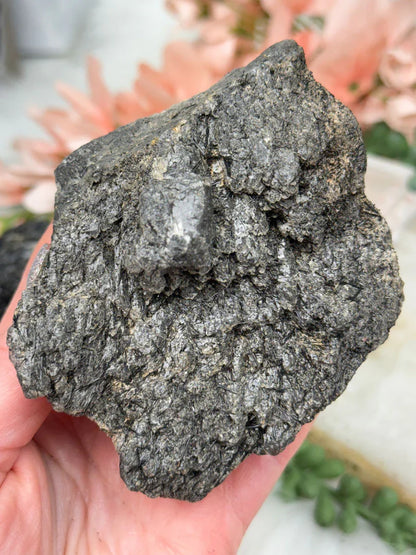 Black Tourmaline Quartz Clusters