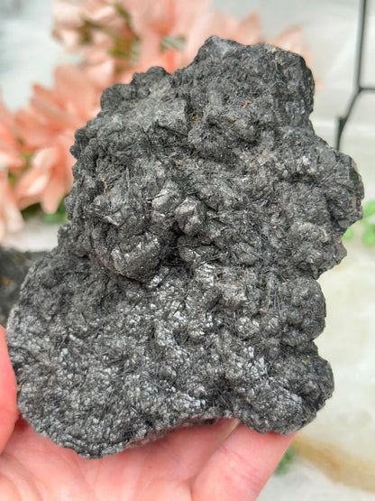 Black Tourmaline Quartz Clusters