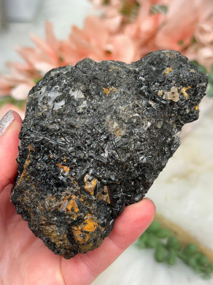 Black Tourmaline Quartz Clusters
