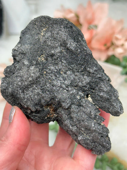 Black Tourmaline Quartz Clusters