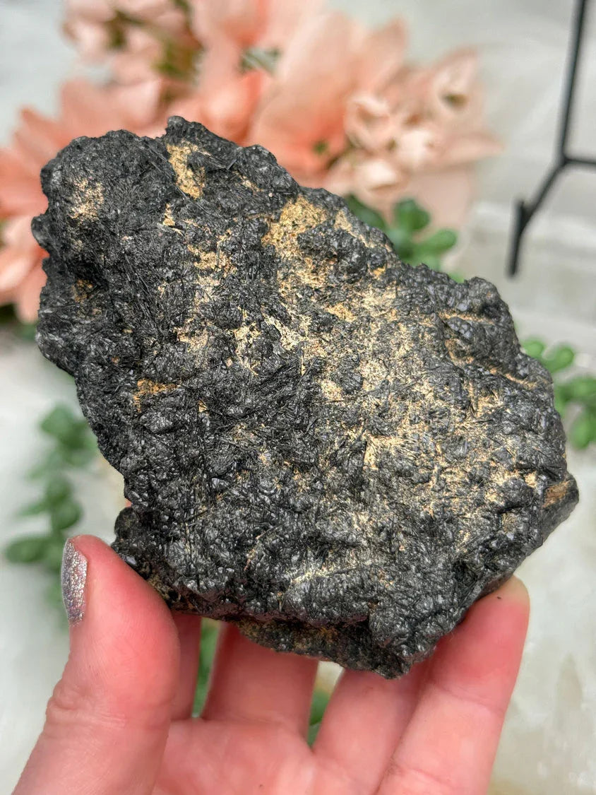 Black Tourmaline Quartz Clusters