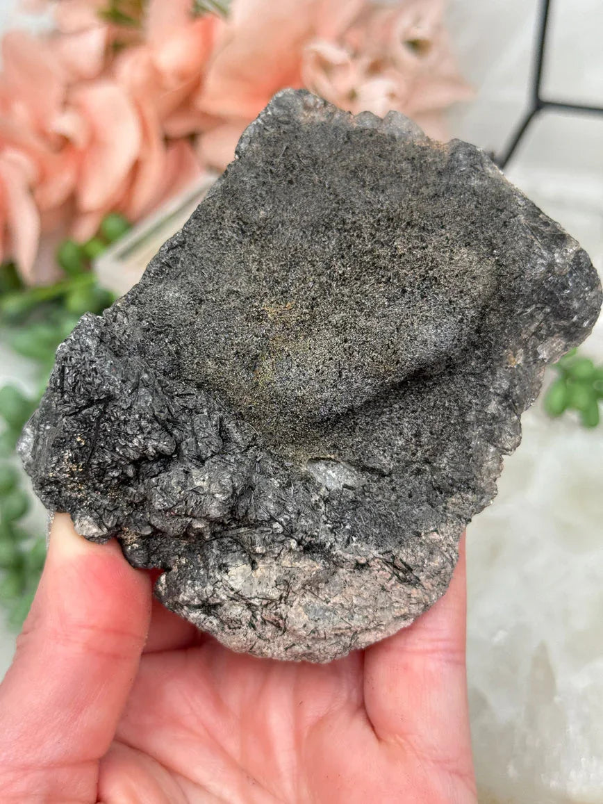 Black Tourmaline Quartz Clusters