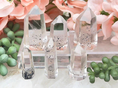 Sparkling Hematite Quartz Points