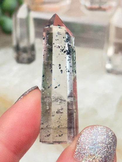 Sparkling Hematite Quartz Points