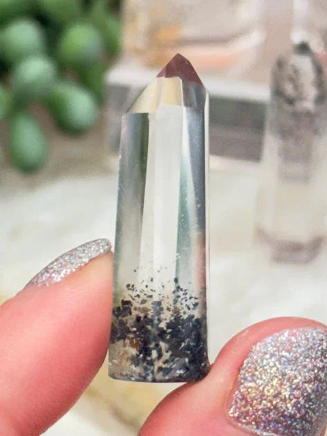 Sparkling Hematite Quartz Points