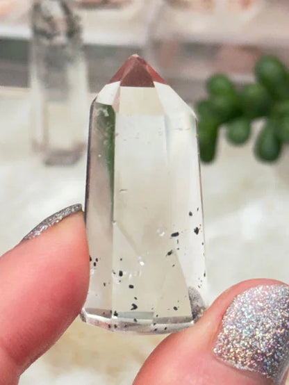 Sparkling Hematite Quartz Points