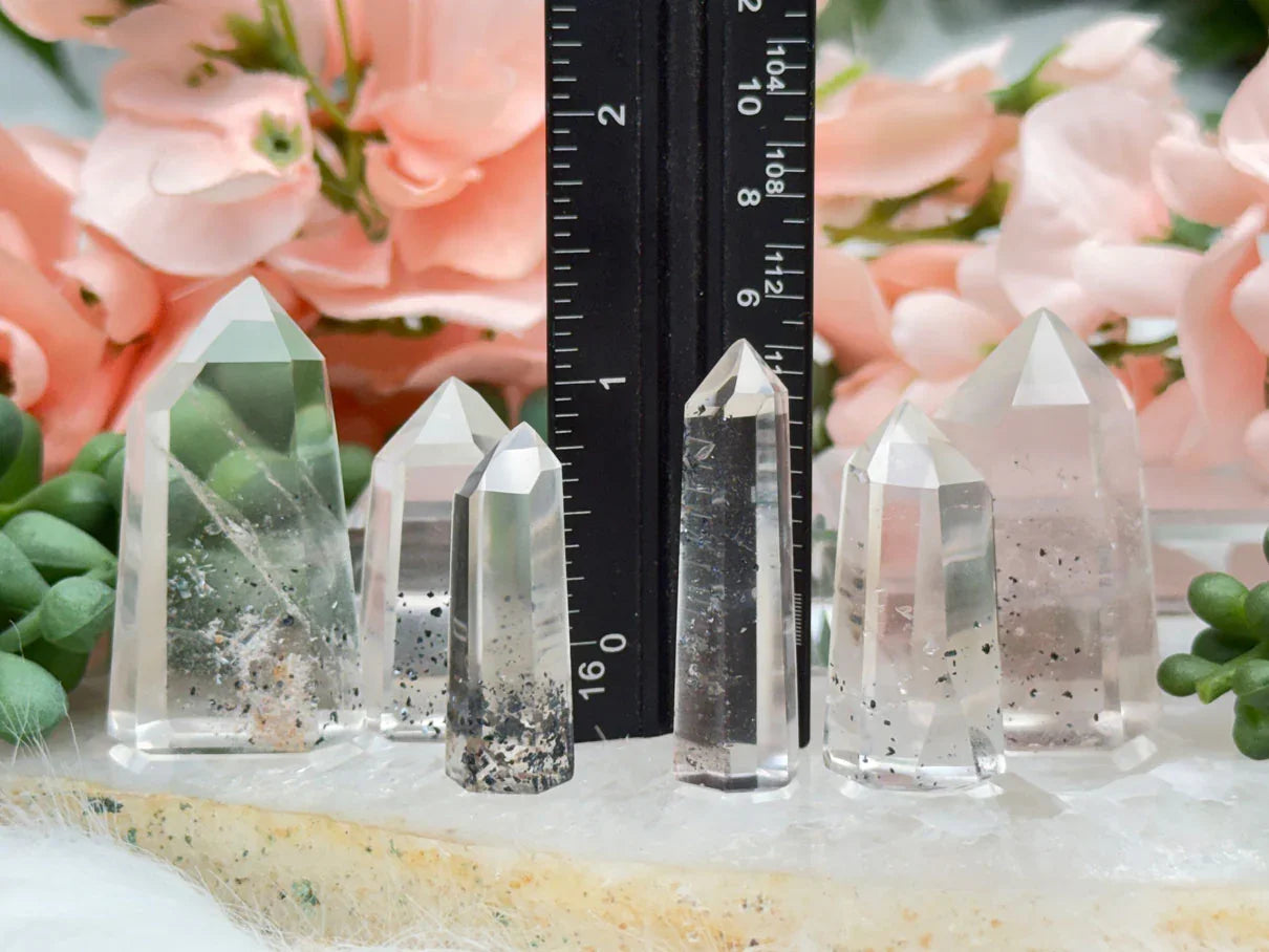 Sparkling Hematite Quartz Points