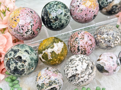 Colorful Ocean Jasper Spheres