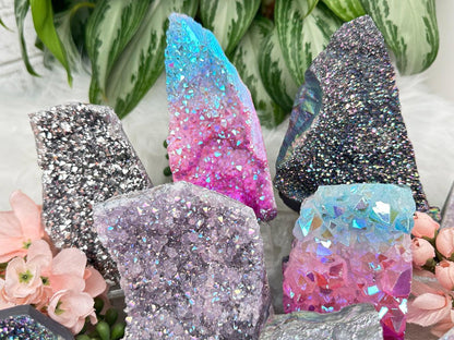 Standing Aura Quartz Clusters